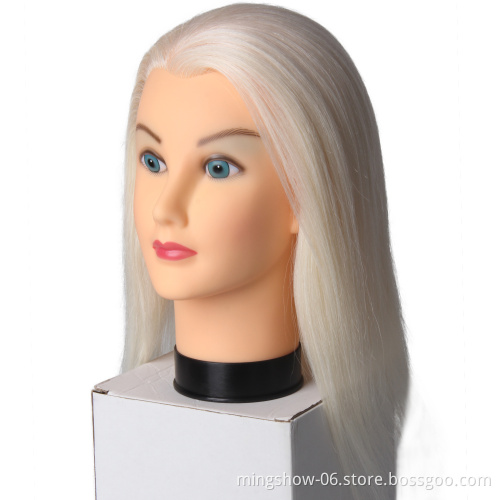Real Hair Training Head blonde For Salon Hairdressing Mannequin Dolls professional styling head can be curled